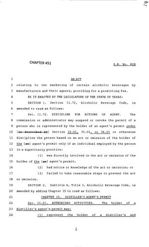 83rd Texas Legislature, Regular Session, Senate Bill 828, Chapter 451