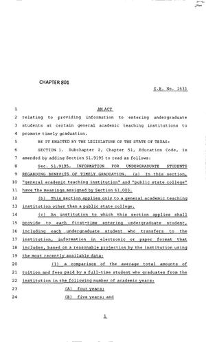 83rd Texas Legislature, Regular Session, Senate Bill 1531, Chapter 801