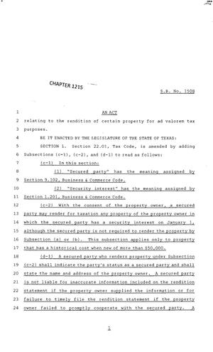 83rd Texas Legislature, Regular Session, Senate Bill 1508, Chapter 1215