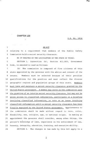 83rd Texas Legislature, Regular Session, Senate Bill 1814, Chapter 120