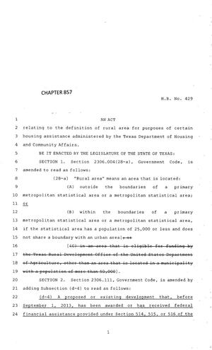 83rd Texas Legislature, Regular Session, House Bill 429, Chapter 857