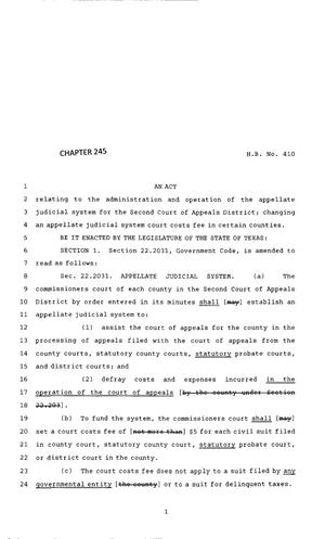 83rd Texas Legislature, Regular Session, House Bill 410, Chapter 245