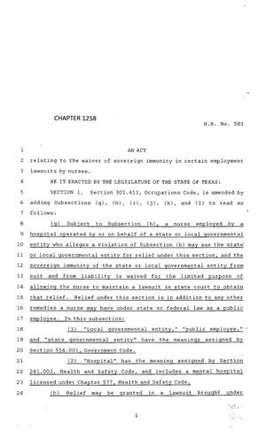83rd Texas Legislature, Regular Session, House Bill 581, Chapter 1258