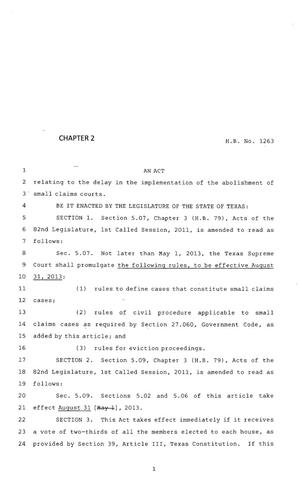 83rd Texas Legislature, Regular Session, House Bill 1263, Chapter 2