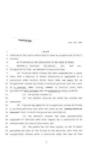 83rd Texas Legislature, Regular Session, House Bill 438, Chapter 860