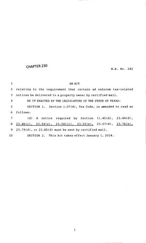 83rd Texas Legislature, Regular Session, House Bill 242, Chapter 230