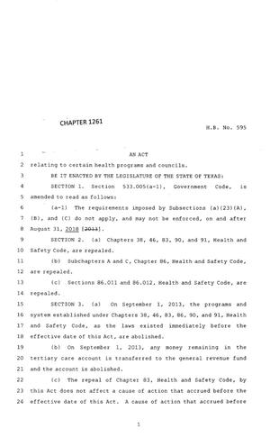 83rd Texas Legislature, Regular Session, House Bill 595, Chapter 1261