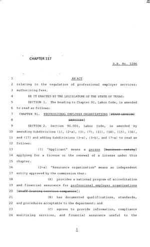 83rd Texas Legislature, Regular Session, Senate Bill 1286, Chapter 117