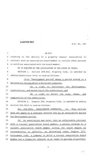 83rd Texas Legislature, Regular Session, House Bill 503, Chapter 863