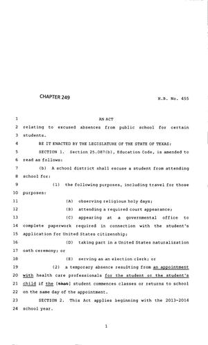83rd Texas Legislature, Regular Session, House Bill 455, Chapter 249
