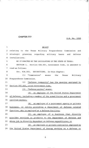 83rd Texas Legislature, Regular Session, Senate Bill 1200, Chapter 777