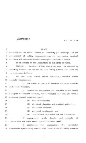 83rd Texas Legislature, Regular Session, House Bill 1018, Chapter 892