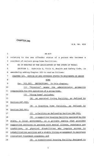 83rd Texas Legislature, Regular Session, House Bill 424, Chapter 246