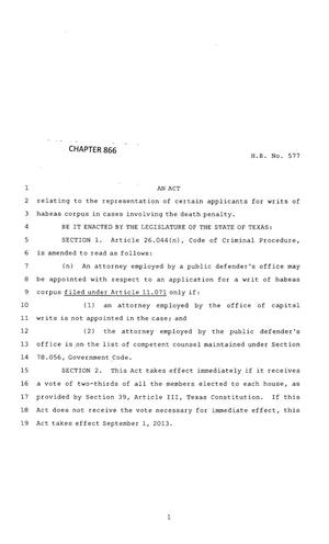 83rd Texas Legislature, Regular Session, House Bill 577, Chapter 866