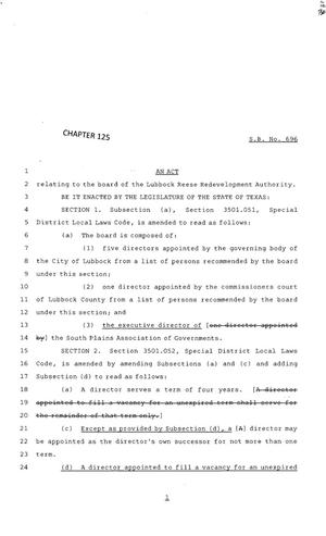 83rd Texas Legislature, Regular Session, Senate Bill 696, Chapter 125