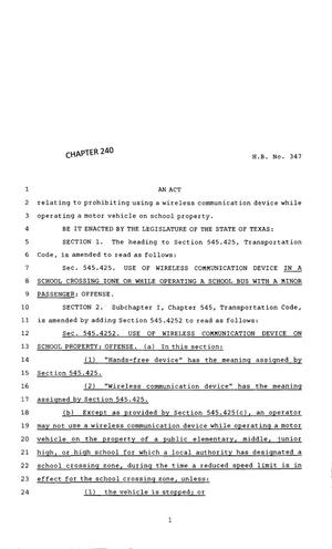 83rd Texas Legislature, Regular Session, House Bill 347, Chapter 240