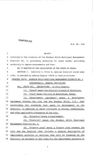 83rd Texas Legislature, Regular Session, House Bill 518, Chapter 253