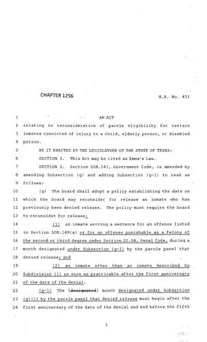 83rd Texas Legislature, Regular Session, House Bill 431, Chapter 1256
