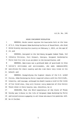 83rd Texas Legislature, Regular Session, House Concurrent Resolution 144
