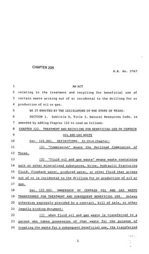 83rd Texas Legislature, Regular Session, House Bill 2767, Chapter 209
