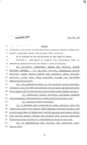 83rd Texas Legislature, Regular Session, Senate Bill 58, Chapter 1143