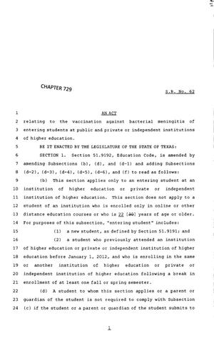 83rd Texas Legislature, Regular Session, Senate Bill 62, Chapter 729