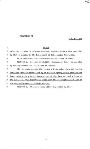 83rd Texas Legislature, Regular Session, Senate Bill 279, Chapter 740