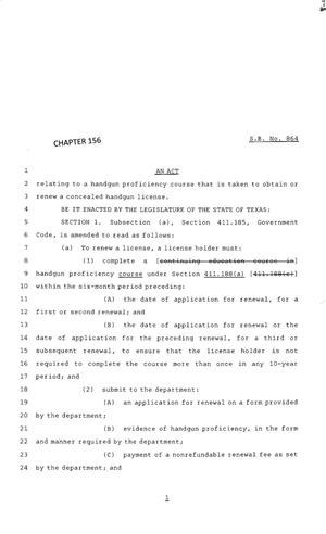83rd Texas Legislature, Regular Session, Senate Bill 864, Chapter 156