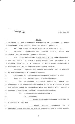 83rd Texas Legislature, Regular Session, Senate Bill 33, Chapter 184