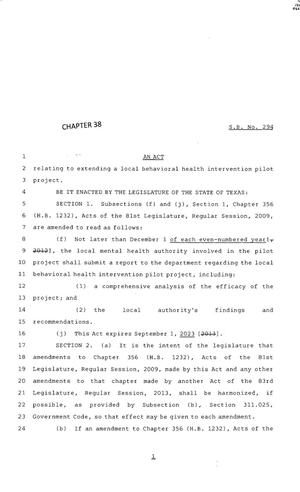83rd Texas Legislature, Regular Session, Senate Bill 294, Chapter 38