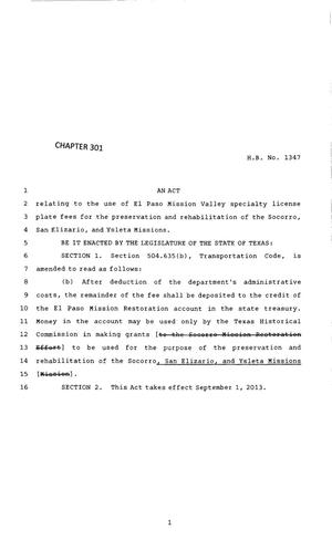 83rd Texas Legislature, Regular Session, House Bill 1347, Chapter 301