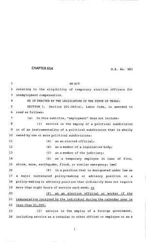 83rd Texas Legislature, Regular Session, House Bill 983, Chapter 654