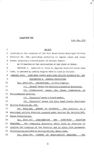 83rd Texas Legislature, Regular Session, Senate Bill 273, Chapter 739