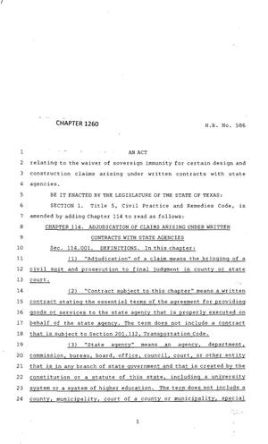 83rd Texas Legislature, Regular Session, House Bill 586, Chapter 1260