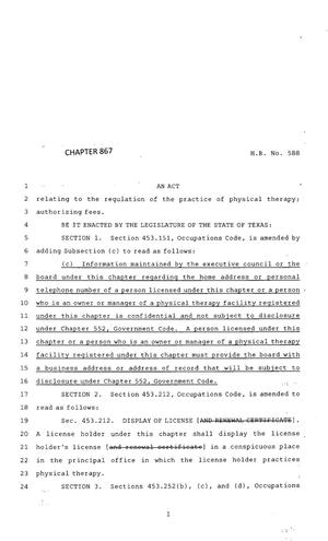 83rd Texas Legislature, Regular Session, House Bill 588, Chapter 867