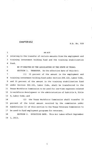 83rd Texas Legislature, Regular Session, House Bill 939, Chapter 652