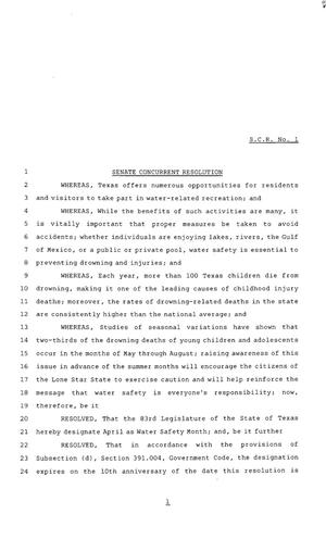 83rd Texas Legislature, Regular Session, Senate Concurrent Resolution 1