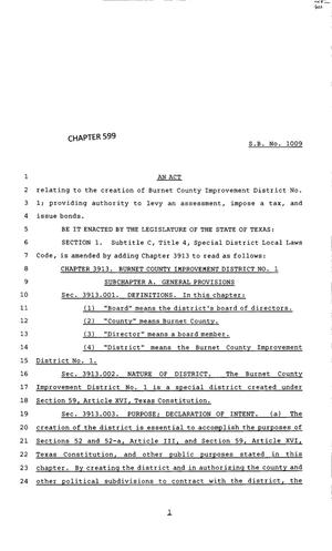 83rd Texas Legislature, Regular Session, Senate Bill 1009, Chapter 599