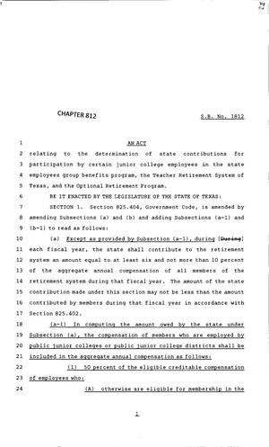 83rd Texas Legislature, Regular Session, Senate Bill 1812, Chapter 812