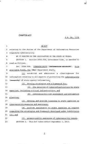 83rd Texas Legislature, Regular Session, Senate Bill 1134, Chapter 477