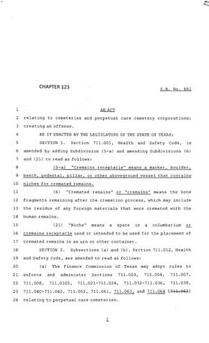 83rd Texas Legislature, Regular Session, Senate Bill 661, Chapter 123