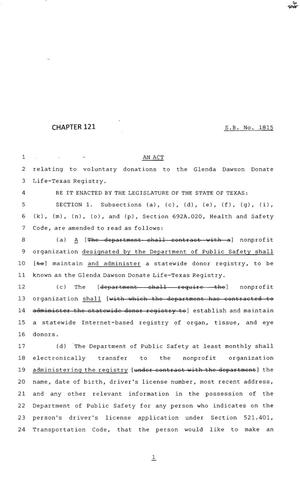 83rd Texas Legislature, Regular Session, Senate Bill 1815, Chapter 121
