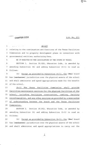 83rd Texas Legislature, Regular Session, Senate Bill 211, Chapter 1153