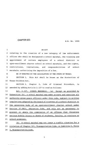 83rd Texas Legislature, Regular Session, House Bill 1009, Chapter 655