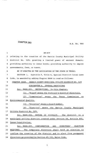83rd Texas Legislature, Regular Session, House Bill 964, Chapter 283