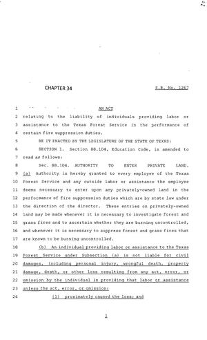 83rd Texas Legislature, Regular Session, Senate Bill 1267, Chapter 34