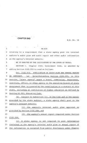 83rd Texas Legislature, Regular Session, House Bill 16, Chapter 840