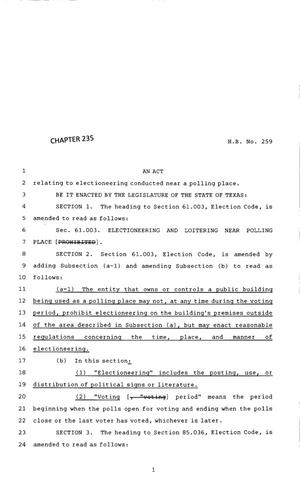 83rd Texas Legislature, Regular Session, House Bill 259, Chapter 235