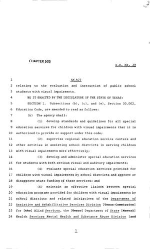 83rd Texas Legislature, Regular Session, Senate Bill 39, Chapter 505