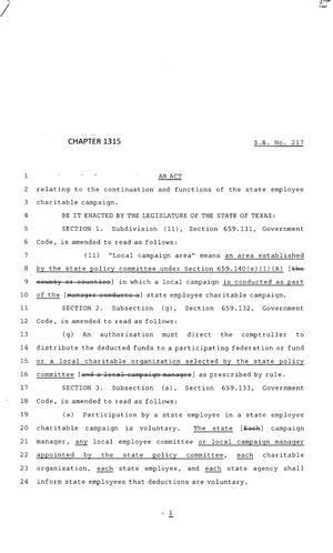 83rd Texas Legislature, Regular Session, Senate Bill 217, Chapter 1315